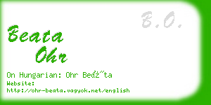 beata ohr business card